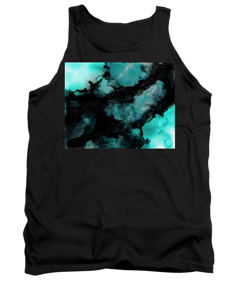 Teal Tank Top featuring the painting Atoll by Tamara Nelson