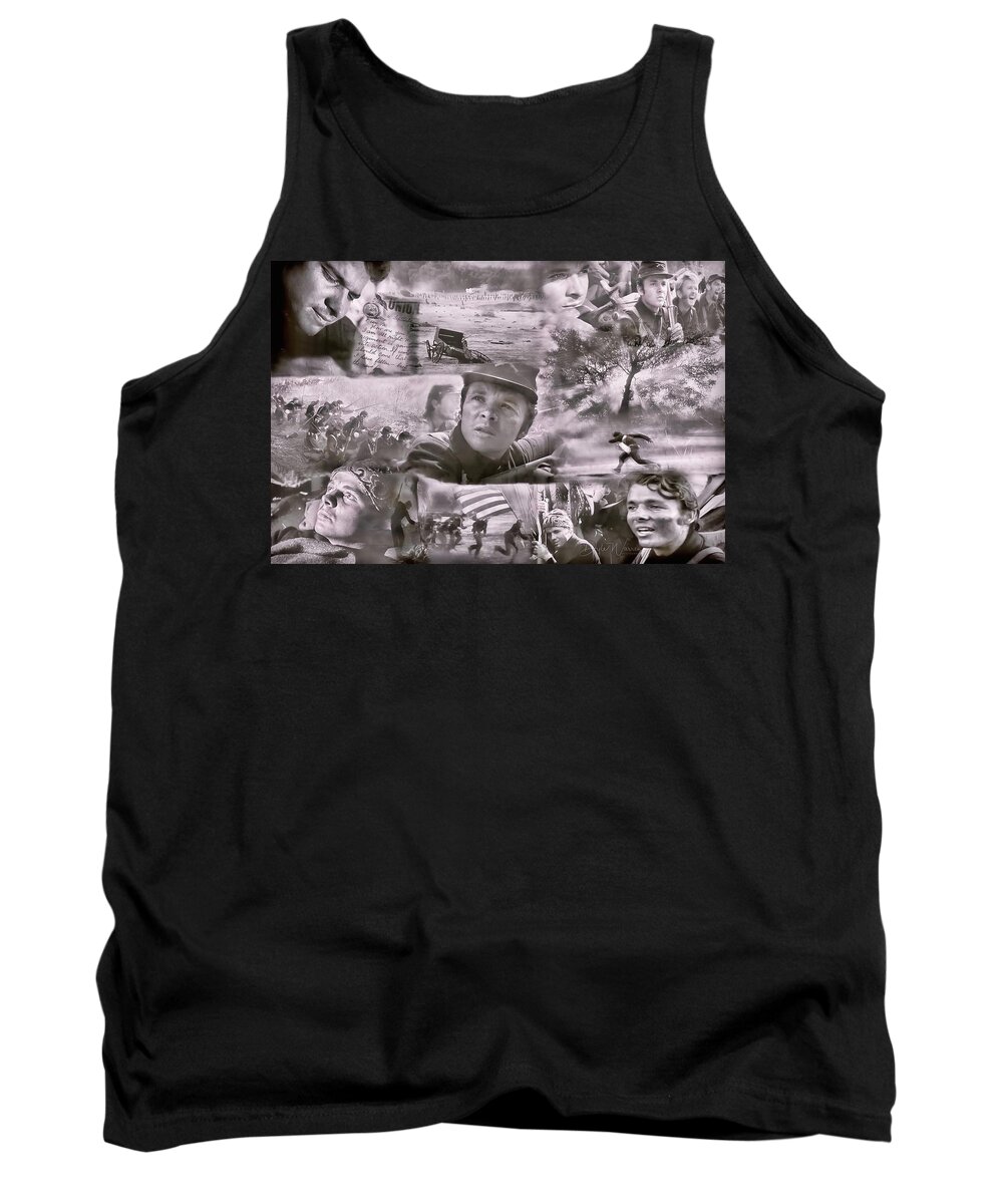 Audie Murphy Tank Top featuring the photograph Audie Murphy Red Badge of Courage Photo Montage by Dyle Warren