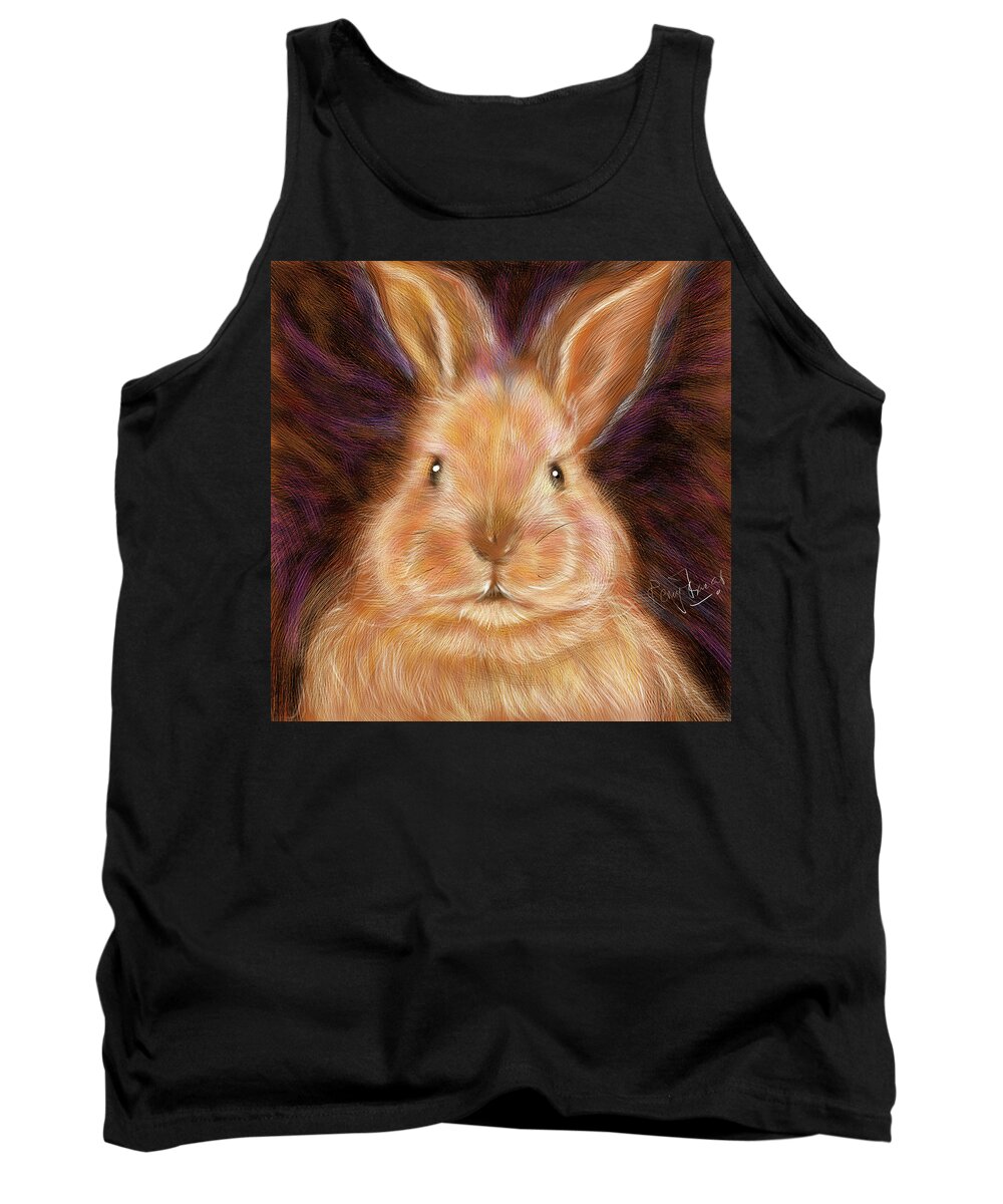 Digital Painting Tank Top featuring the digital art Baby Bunny by Remy Francis