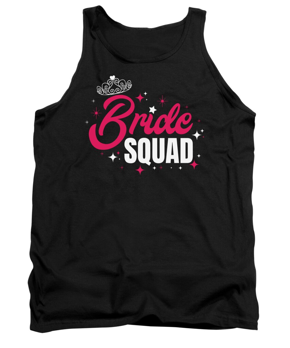 Bachelor Party Tank Top featuring the digital art Bachelor Party Bride Squad Sparkle Pink Gift Idea by Haselshirt