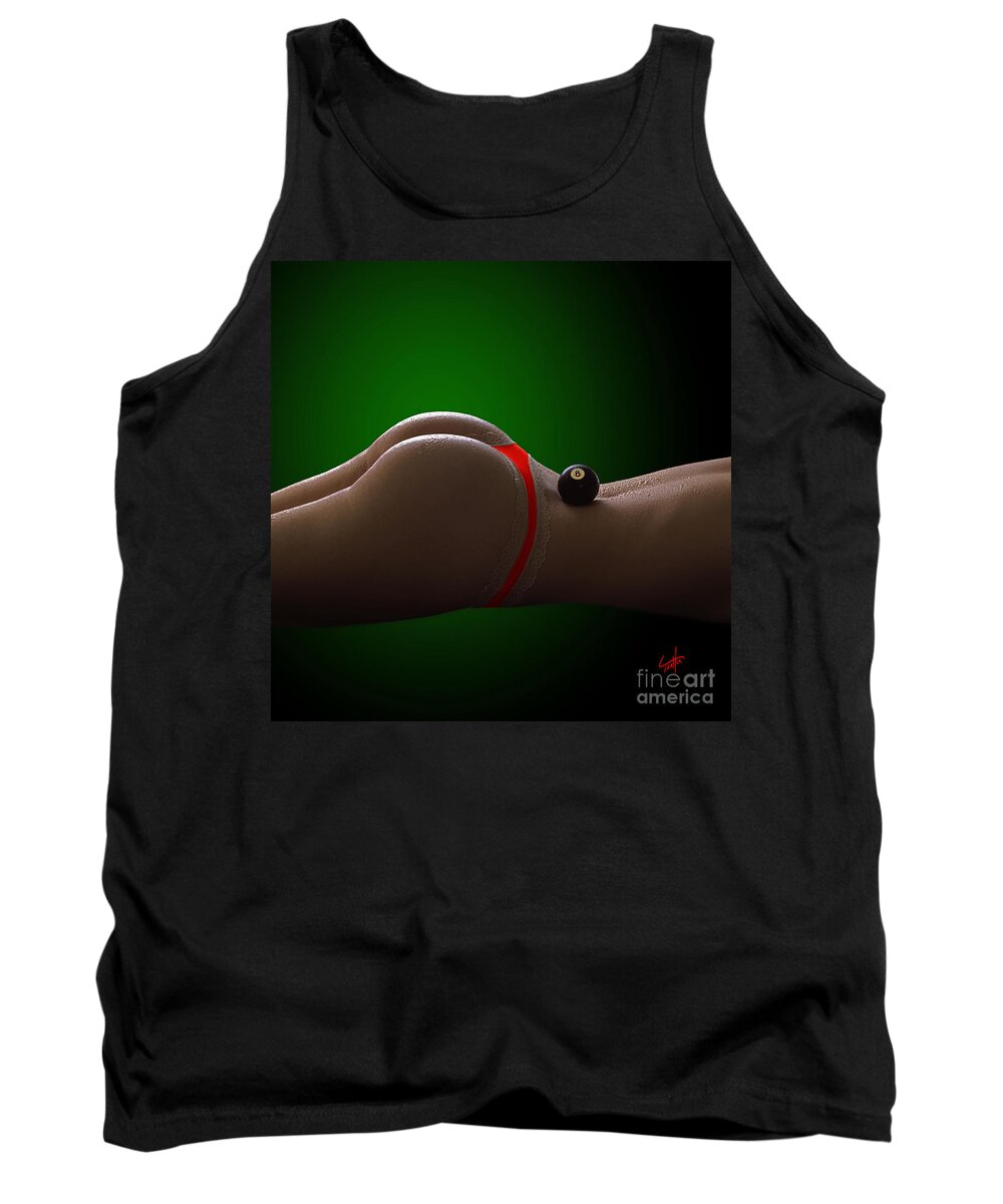 8 Ball. Torso Tank Top featuring the pyrography Behind the 8 Ball by Jim Trotter