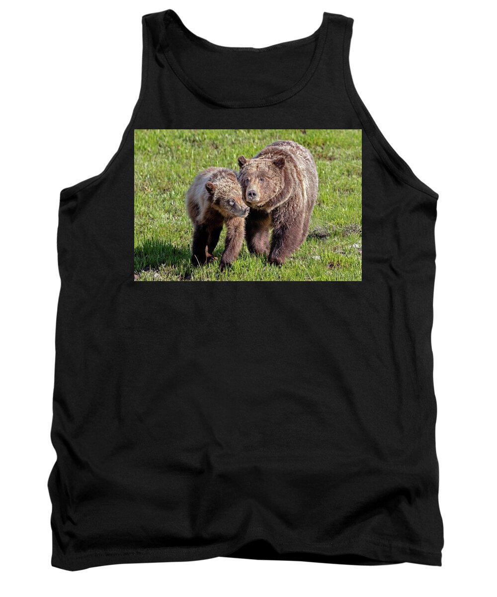 Grizzly Bear Tank Top featuring the photograph Best Mom Ever by Jack Bell