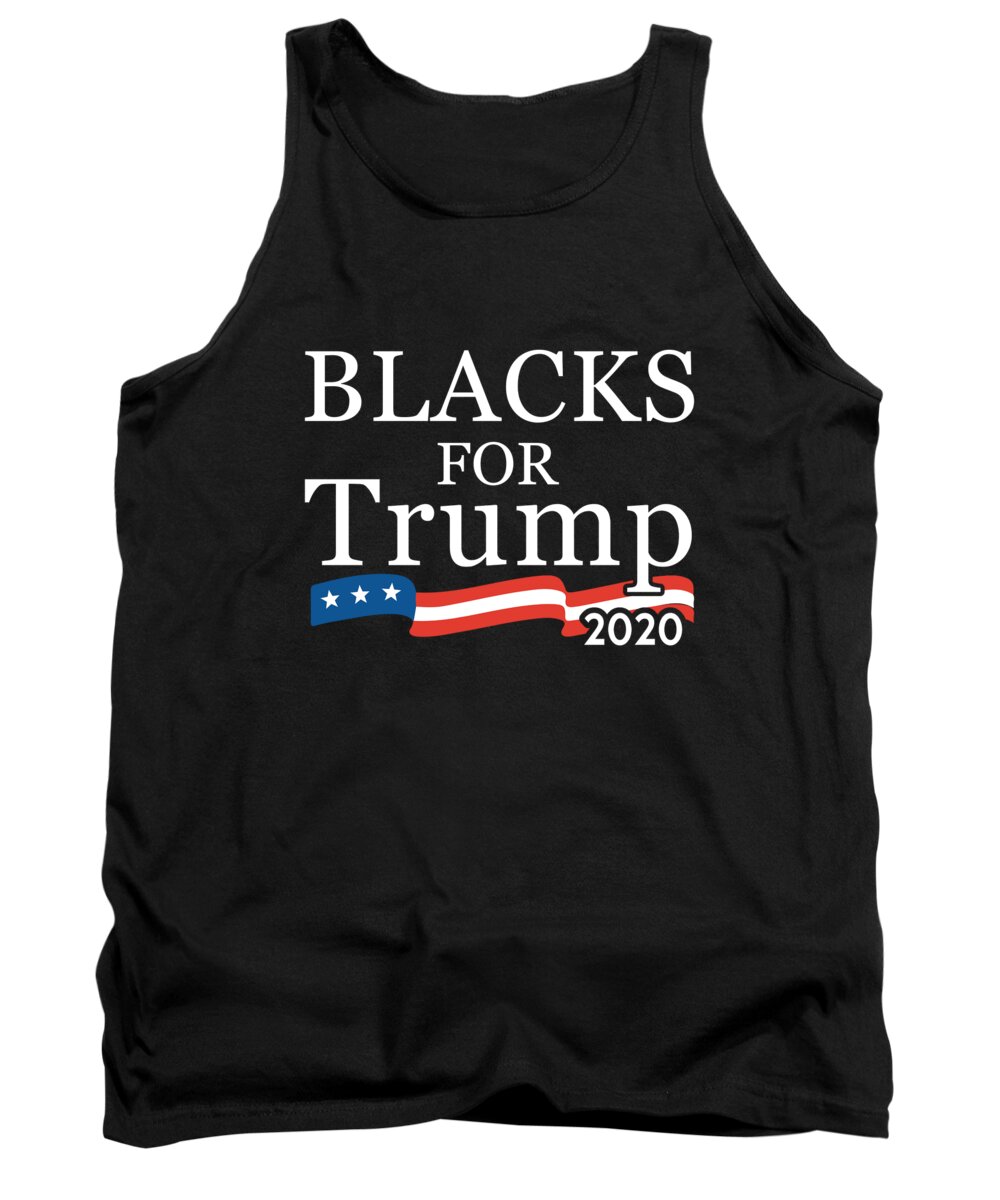 Cool Tank Top featuring the digital art Black Conservatives For Trump 2020 by Flippin Sweet Gear