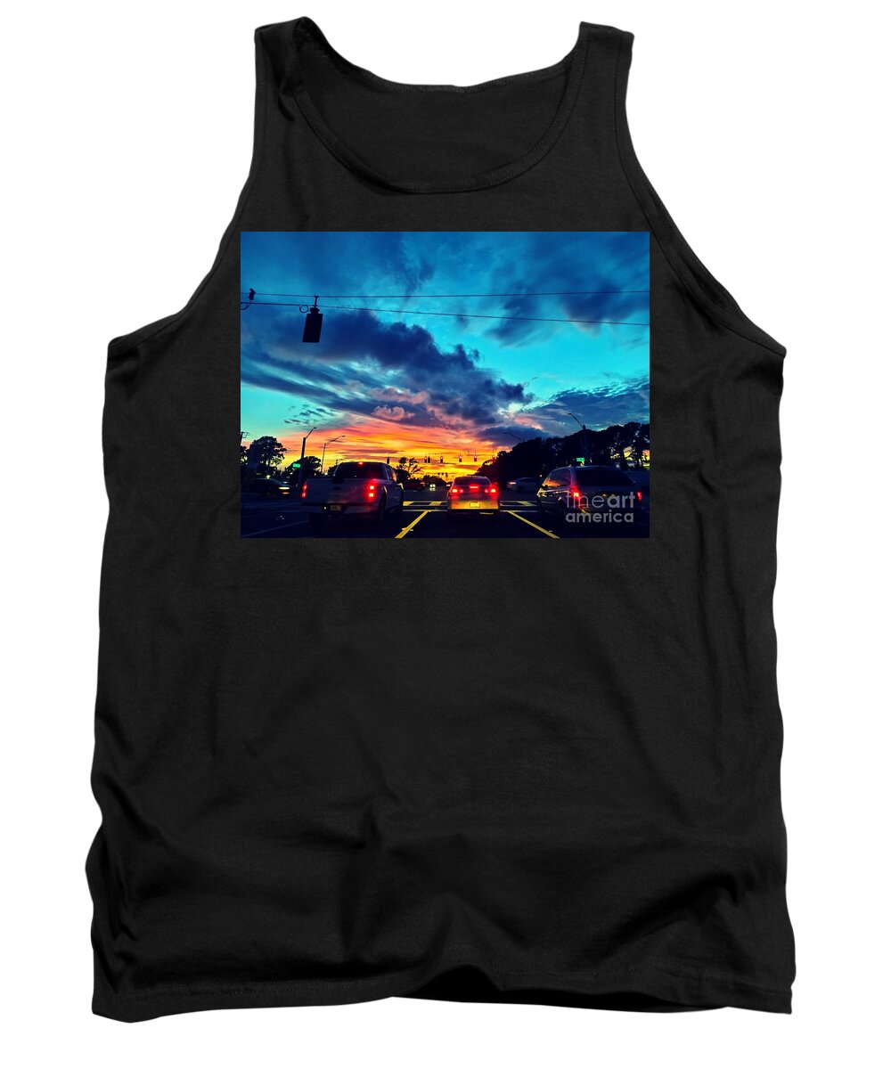 Night Tank Top featuring the photograph Blue Hour Fort Myers Florida by Claudia Zahnd-Prezioso