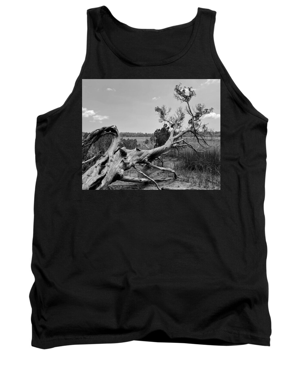 Tree Tank Top featuring the photograph Bones on the Savannah BW by Lee Darnell
