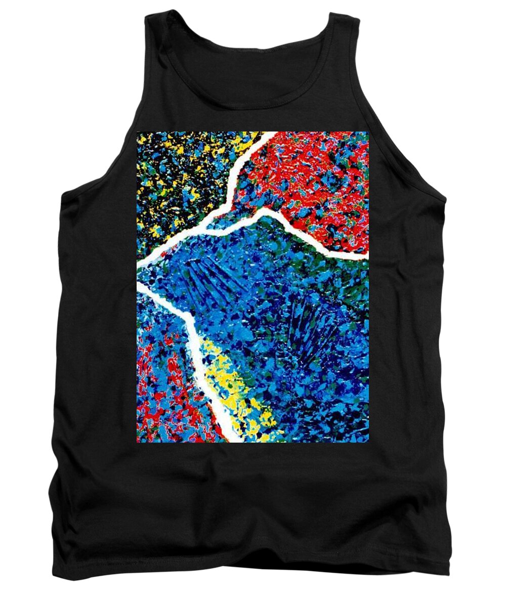 Abstract Tank Top featuring the painting Borders by Micah Guenther