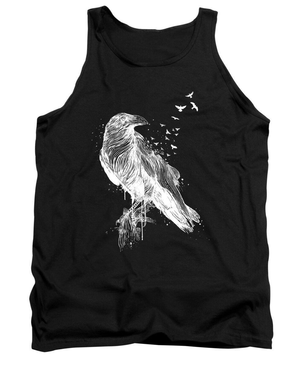 Birds Tank Top featuring the drawing Born to be free II by Balazs Solti