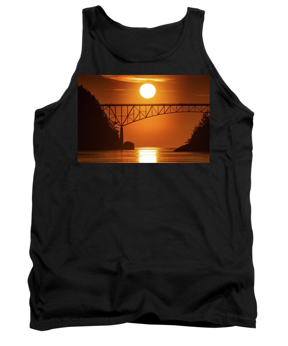 Sunset Tank Top featuring the photograph Bridge Sunset 1 by Gary Skiff