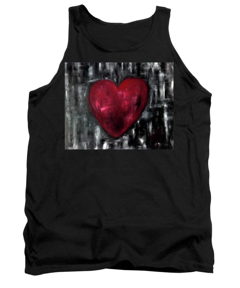 Heart Tank Top featuring the painting Bruised but Not Broken by Eseret Art
