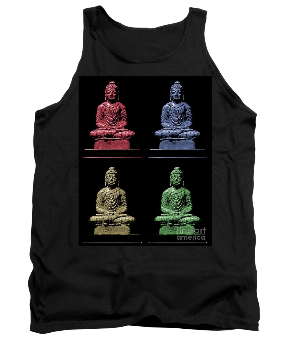 Buddha Tank Top featuring the photograph Buddah Primary Colours by Marisol VB