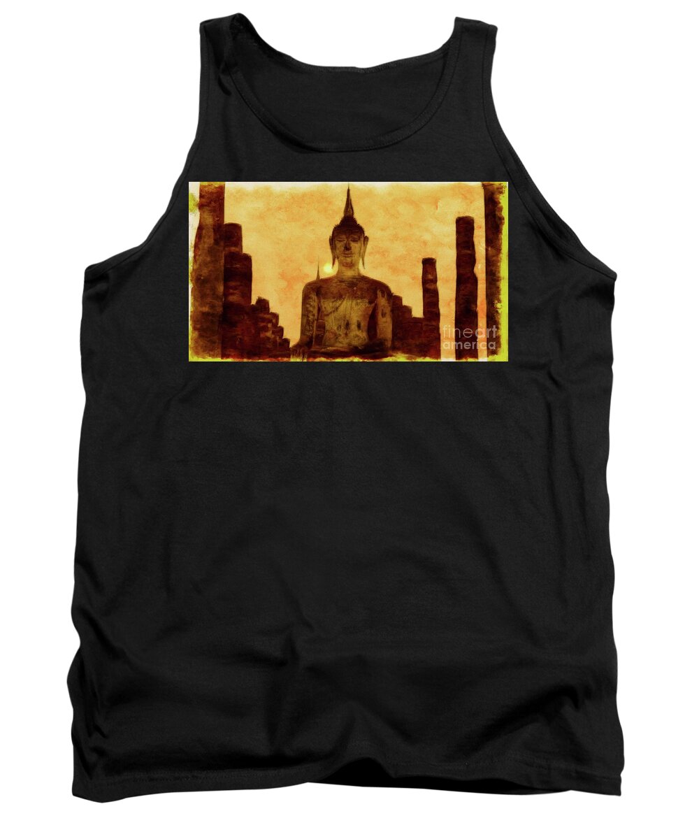Ancient Tank Top featuring the photograph Buddhist Temple Ruins by On da Raks