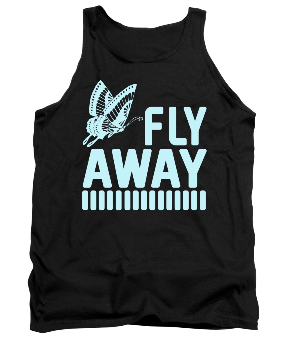 Crazy Butterfly Lady Tank Top featuring the digital art Butterfly Fly Away by Jacob Zelazny