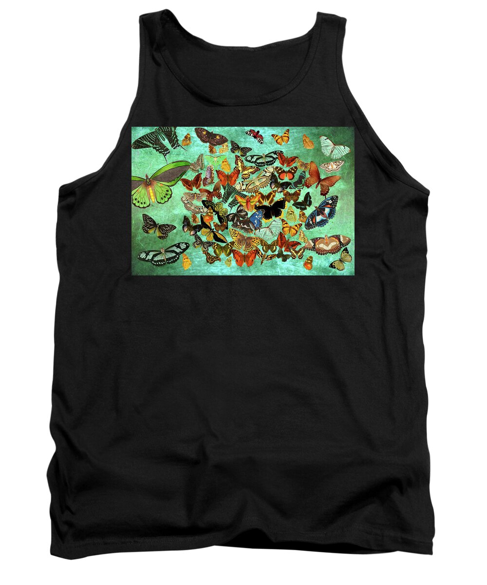 Butterfly Tank Top featuring the mixed media Butterfly Migration by Lorena Cassady