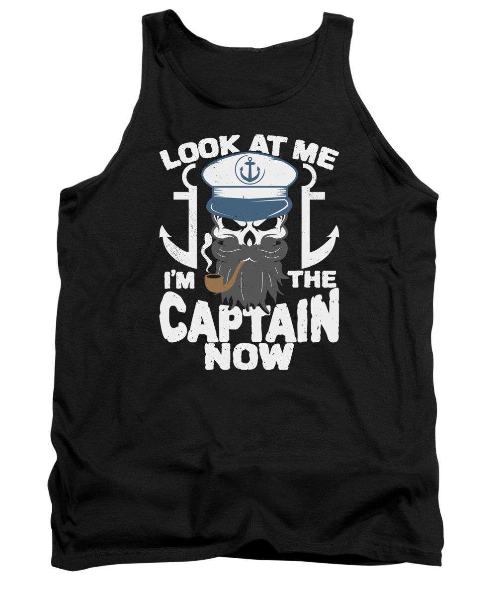 Captain Tank Top featuring the digital art Captain Boat Lovers Fishermen Sailing Boating by Toms Tee Store