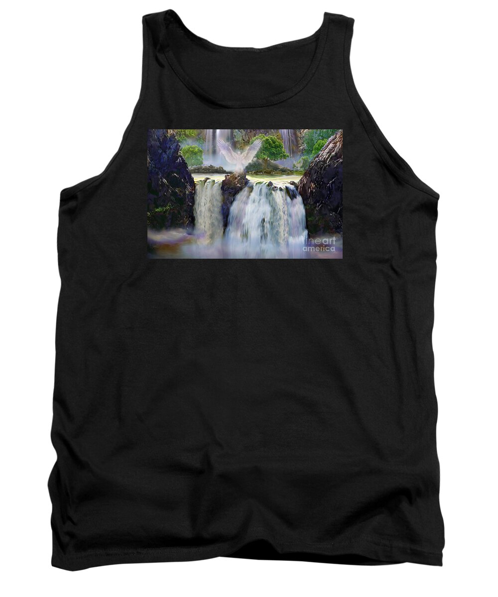 Waterfall Of Heaven Tank Top featuring the painting Cascade Of Heaven by Todd L Thomas