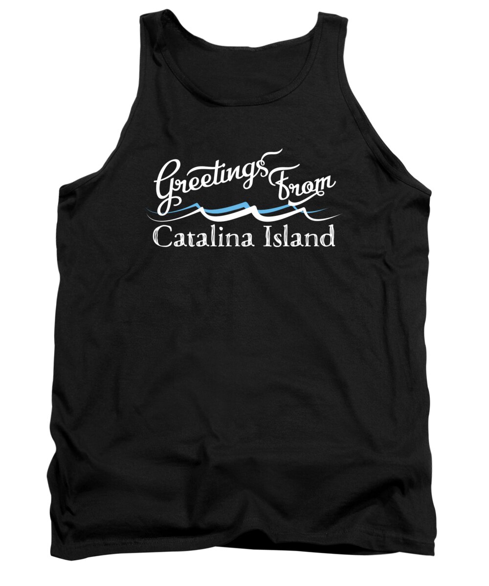 Catalina Island Tank Top featuring the digital art Catalina Island California Water Waves by Flo Karp