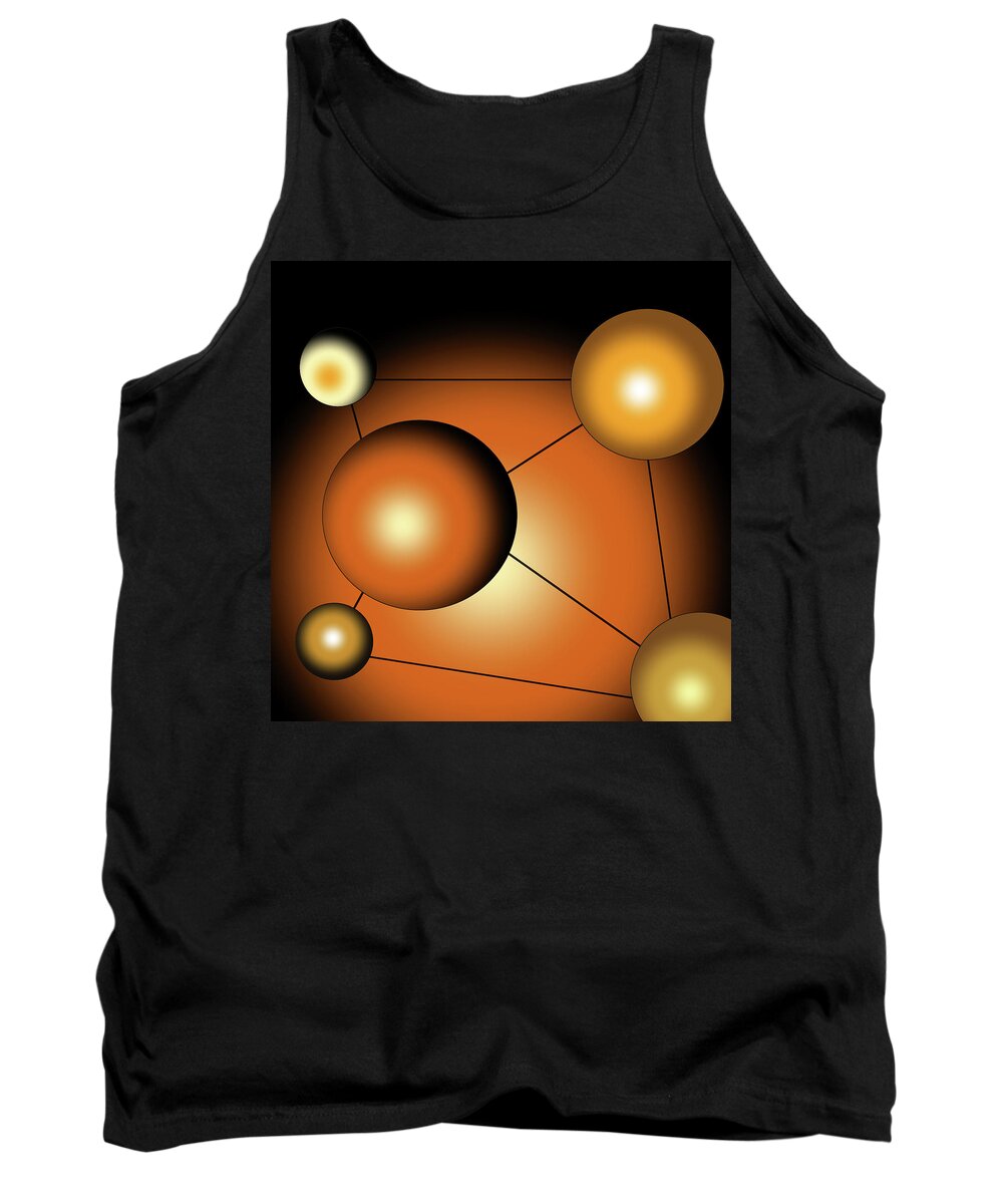 Abstract Drawing Tank Top featuring the digital art Celestial Bodies 062222 by Mary Bedy