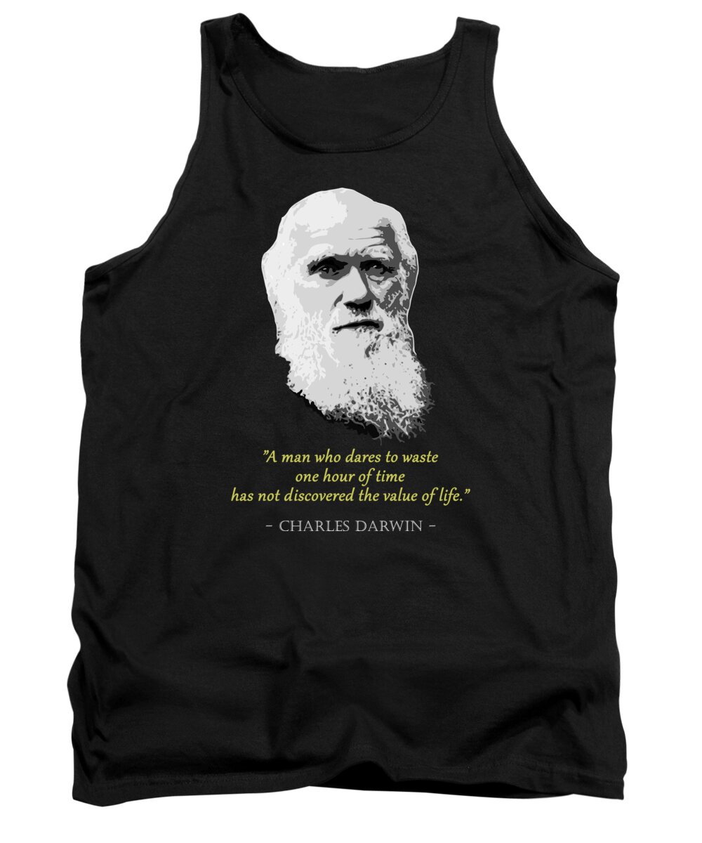 Charles Tank Top featuring the digital art Charles Darwin Quote by Megan Miller