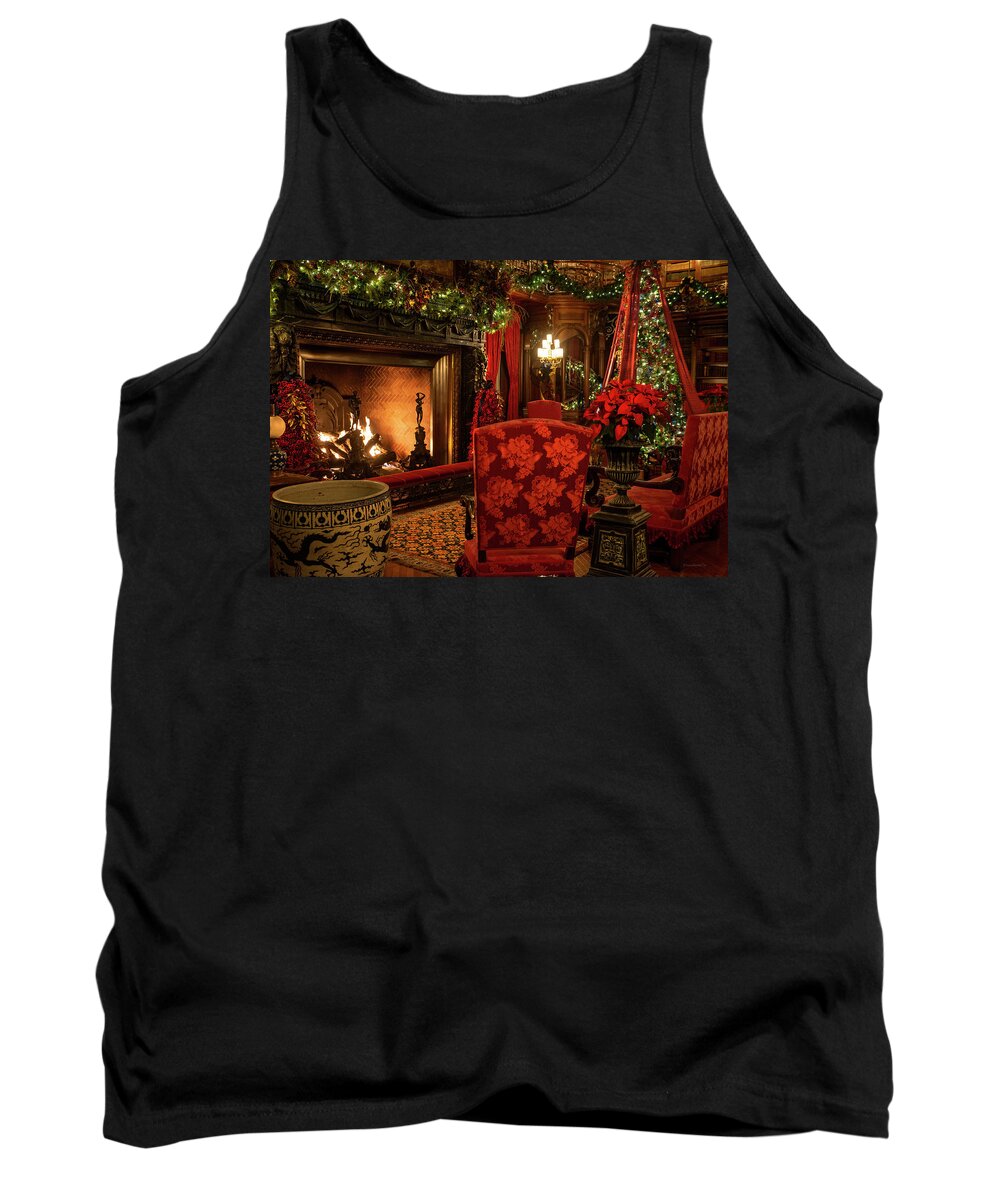 Christmas. Holiday Tank Top featuring the photograph Christmas at Biltmore 18 by Diane Lindon Coy
