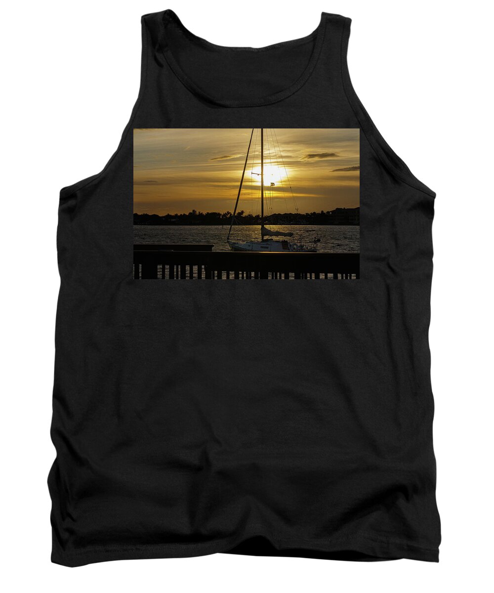 Sunset Tank Top featuring the photograph Christmas Eve sunset by Les Greenwood
