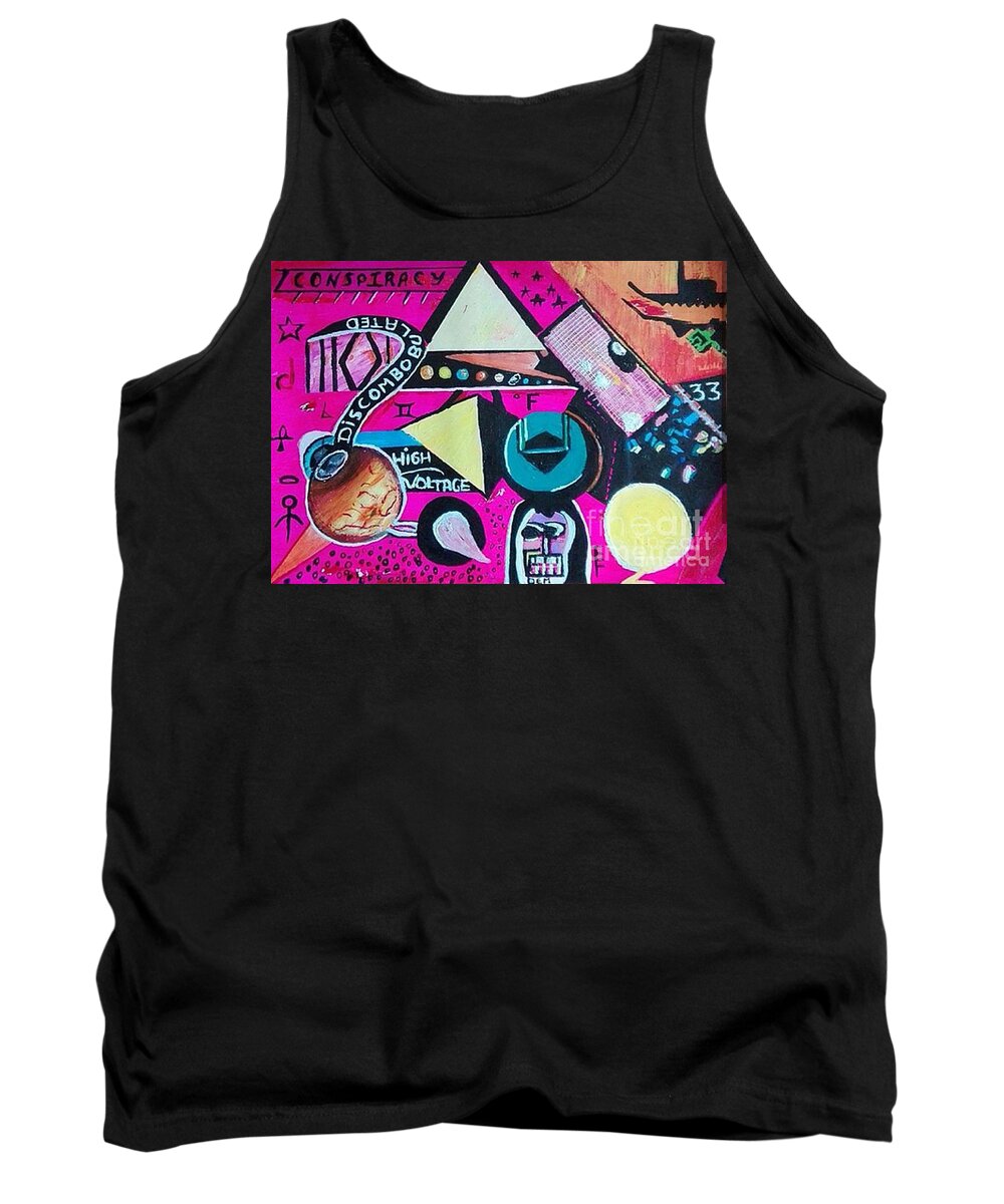 Abstract Tank Top featuring the painting Conundrum by Denise Morgan