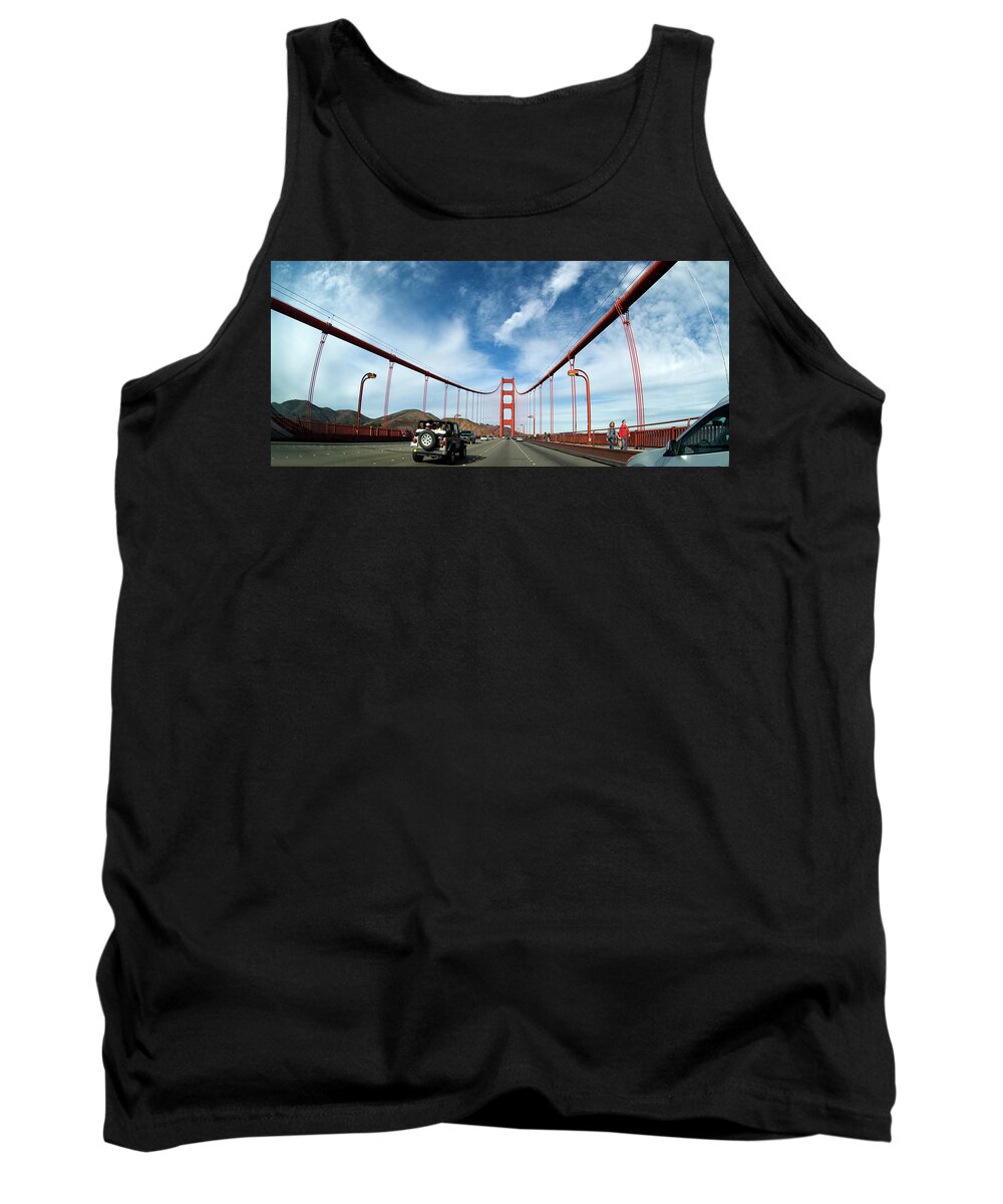 Golden Gate Bridge Tank Top featuring the photograph Crossing the Golden Gate Bridge by Robert Dann