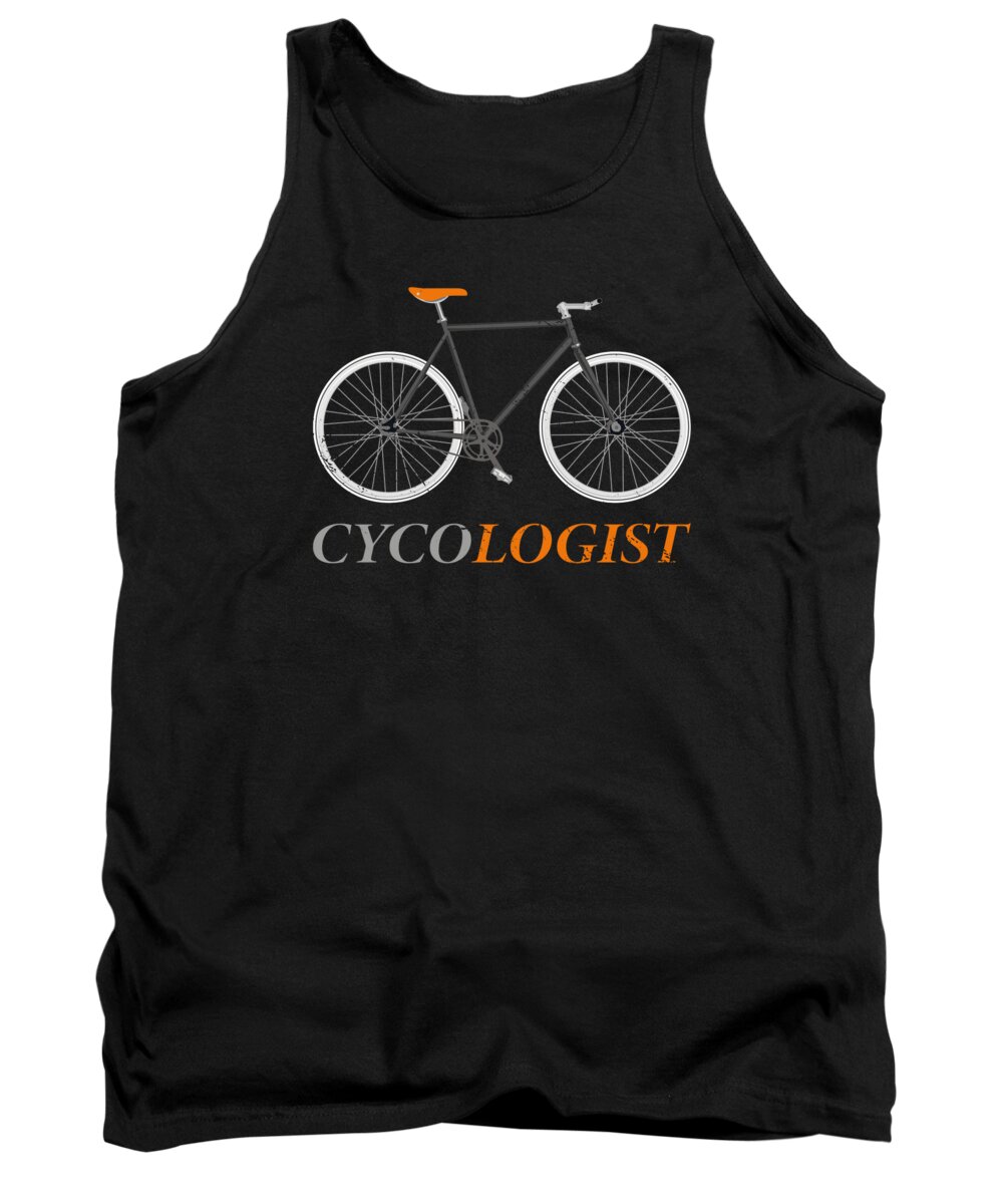 Mountain Bike Tank Top featuring the digital art Cycologist cyclist bicycle bicycle racing bike by Toms Tee Store