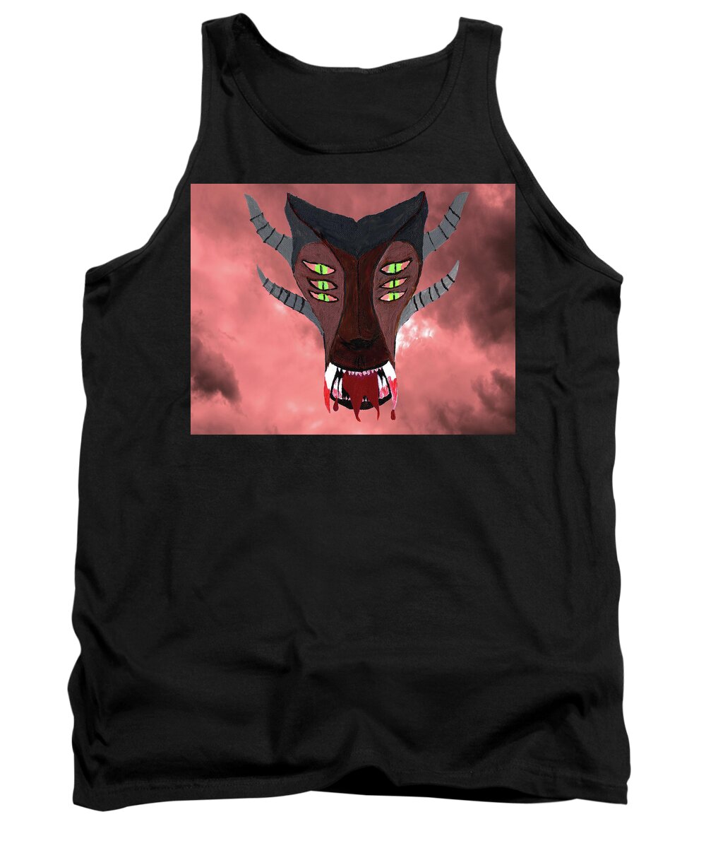 Painting Tank Top featuring the mixed media Dragon Eyes 5 by Sarah McKoy