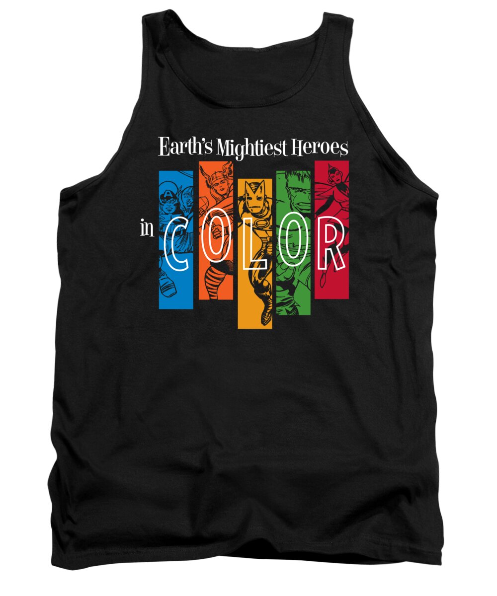 Avengers Tank Top featuring the digital art Earth's Mightiest Heroes IN COLOR by Edward Draganski