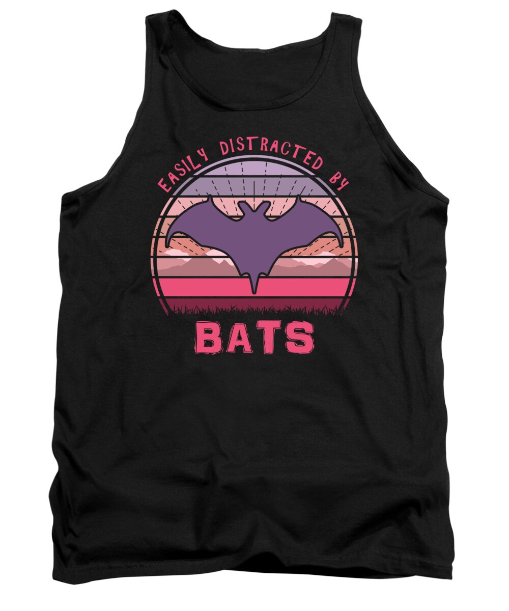 Easily Tank Top featuring the digital art Easily Distracted By Bats by Filip Schpindel