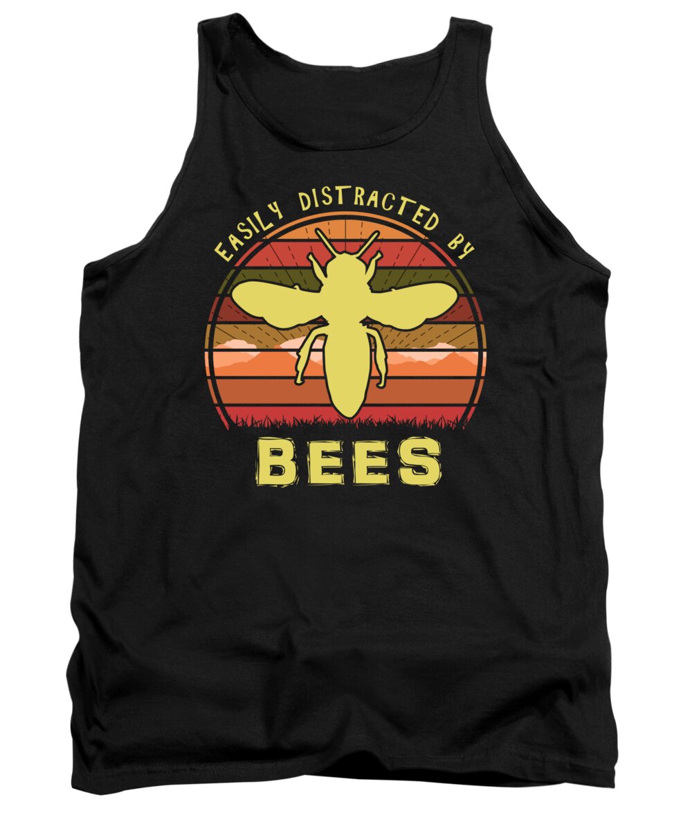 Easily Tank Top featuring the digital art Easily Distracted By Bees by Megan Miller