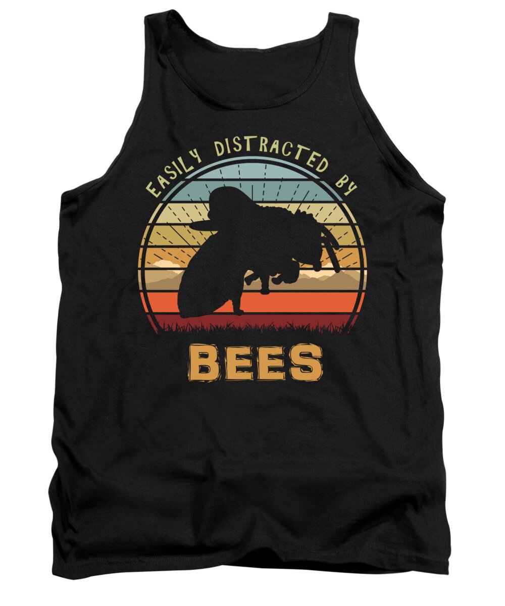 Easily Tank Top featuring the digital art Easily Distracted By Bees Sunset by Filip Schpindel