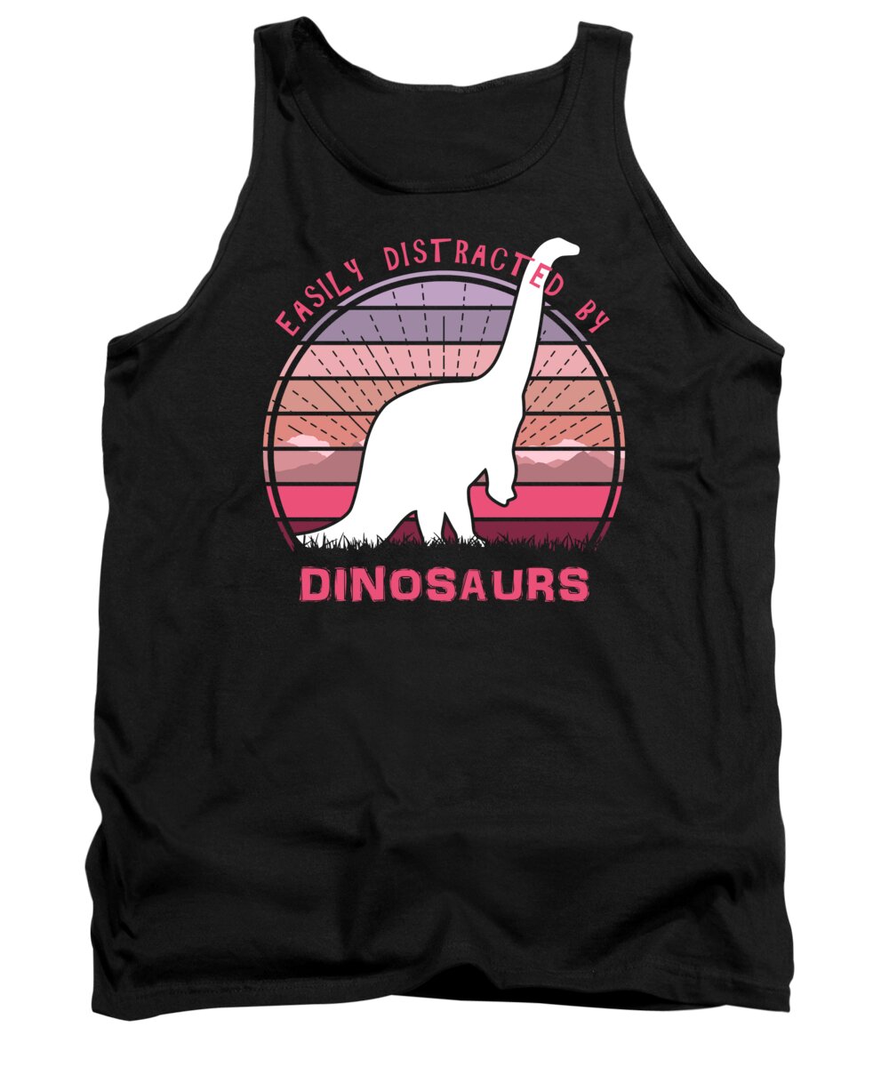 Easily Tank Top featuring the digital art Easily Distracted By Brachiosaurus Dinosaurs by Filip Schpindel