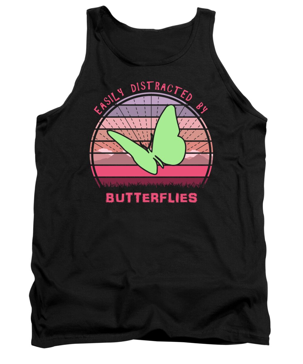 Easily Tank Top featuring the digital art Easily Distracted By Butterflies 2 by Megan Miller