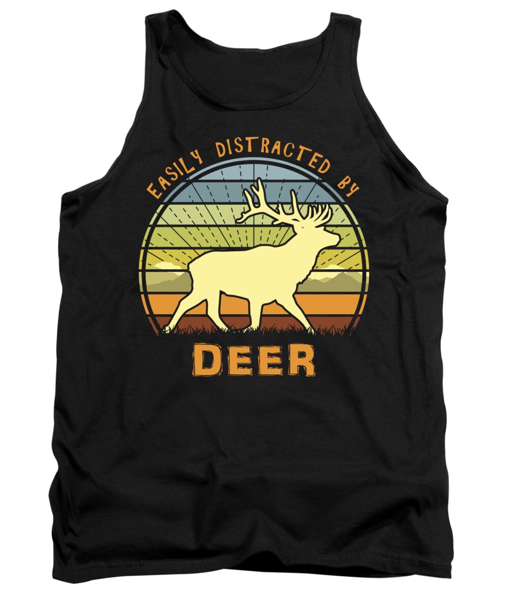 Easily Tank Top featuring the digital art Easily Distracted By Deer by Filip Schpindel