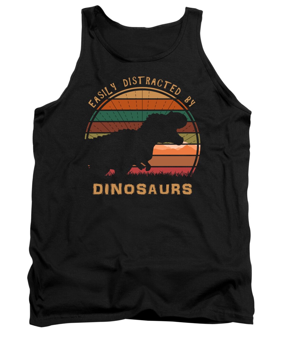 Easily Tank Top featuring the digital art Easily Distracted By Dinosaurs by Filip Schpindel