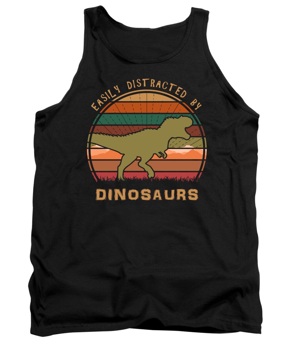 Easily Tank Top featuring the digital art Easily Distracted By Dinosaurs T Rex by Filip Schpindel