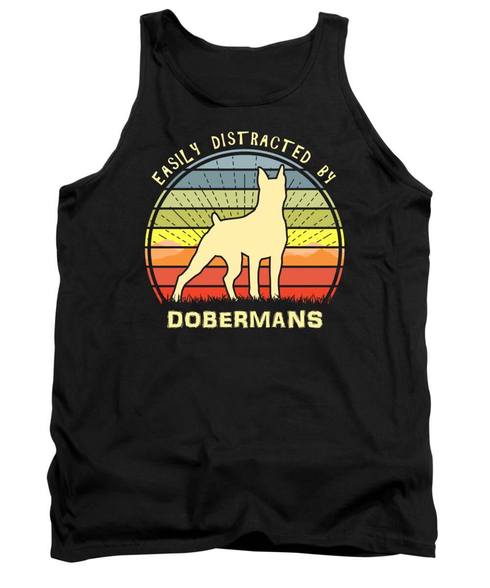 Easily Tank Top featuring the digital art Easily Distracted By Dobermans by Filip Schpindel