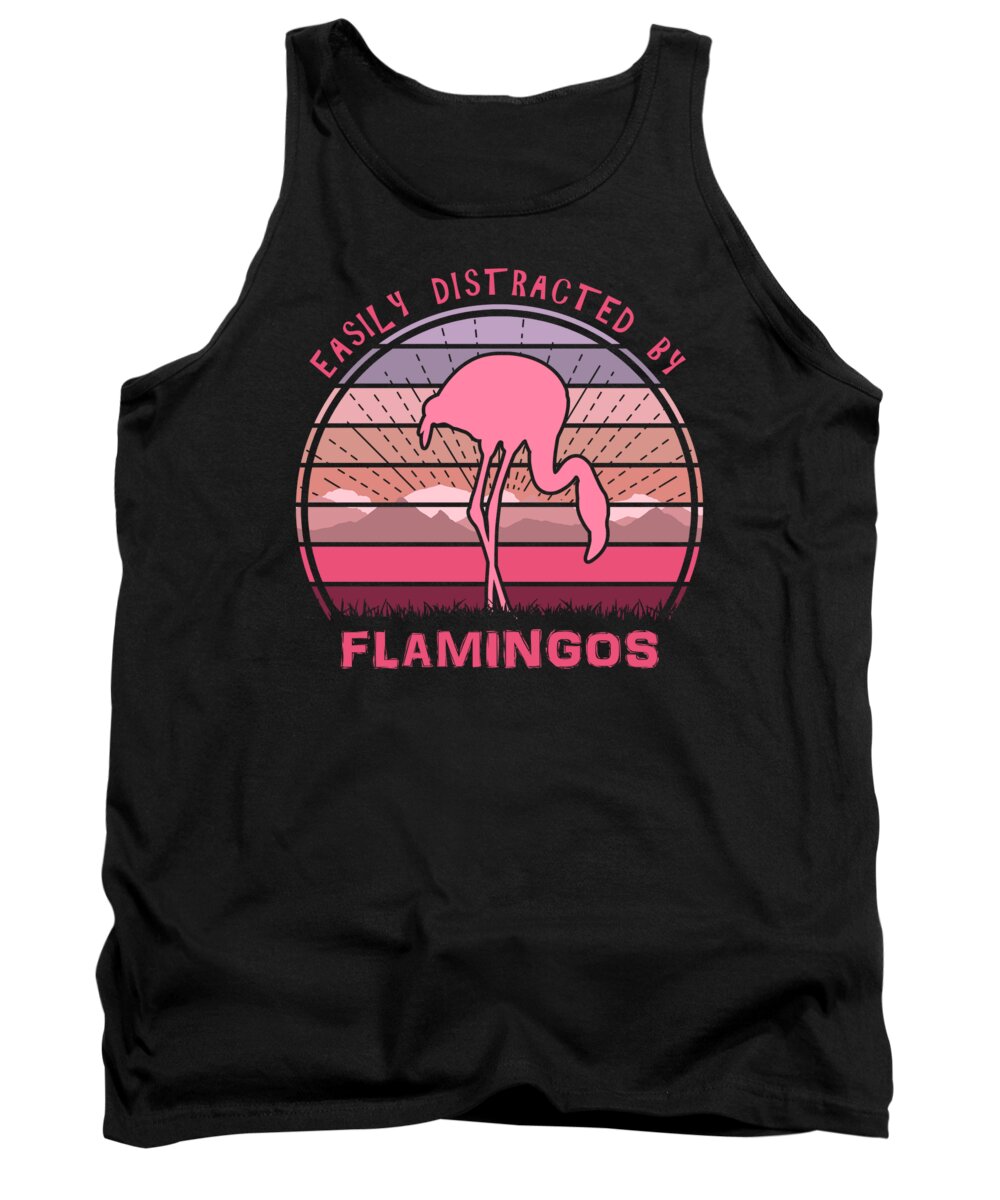 Easily Tank Top featuring the digital art Easily Distracted By Flamingos by Filip Schpindel