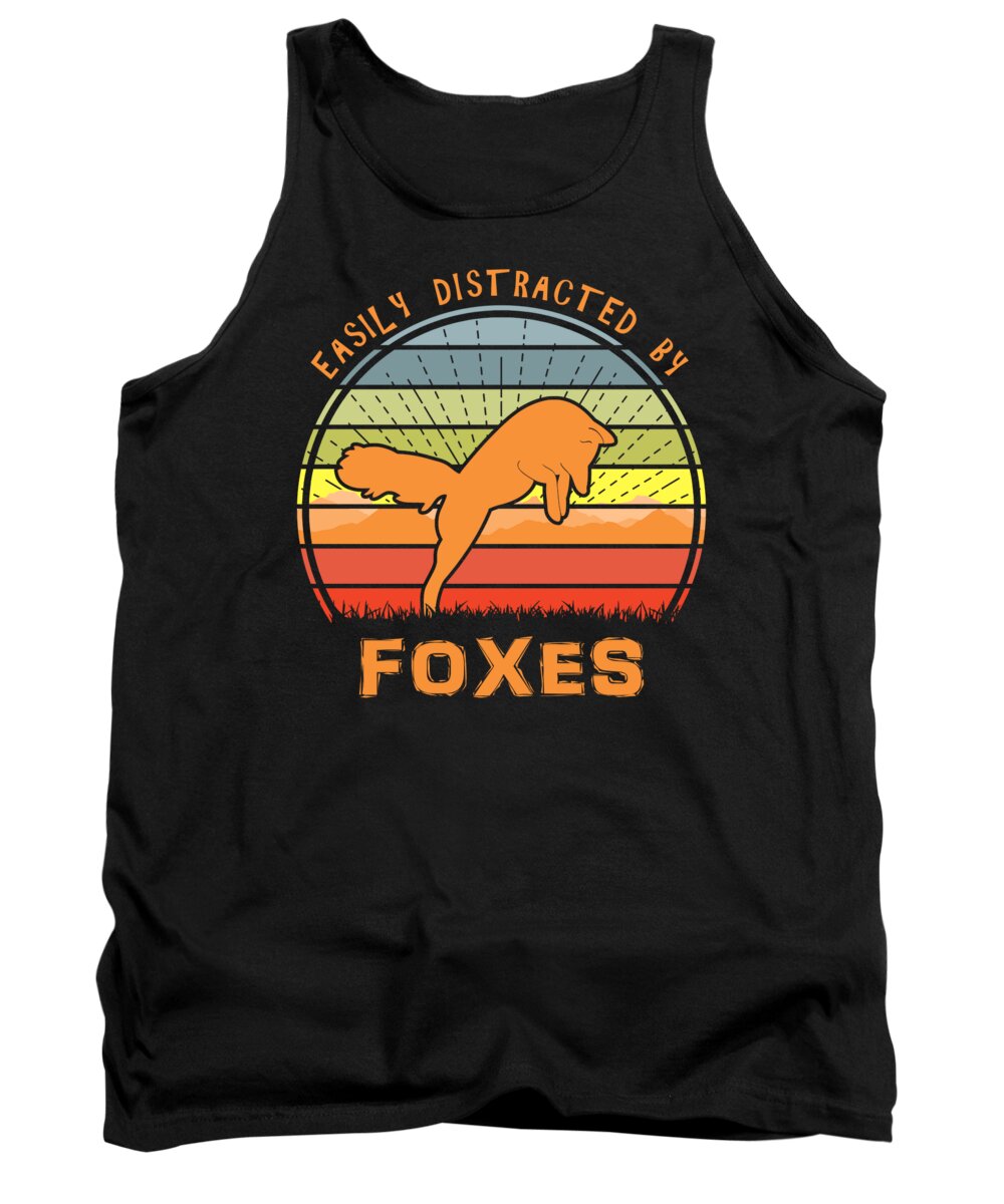 Easily Tank Top featuring the digital art Easily Distracted By Foxes by Filip Schpindel
