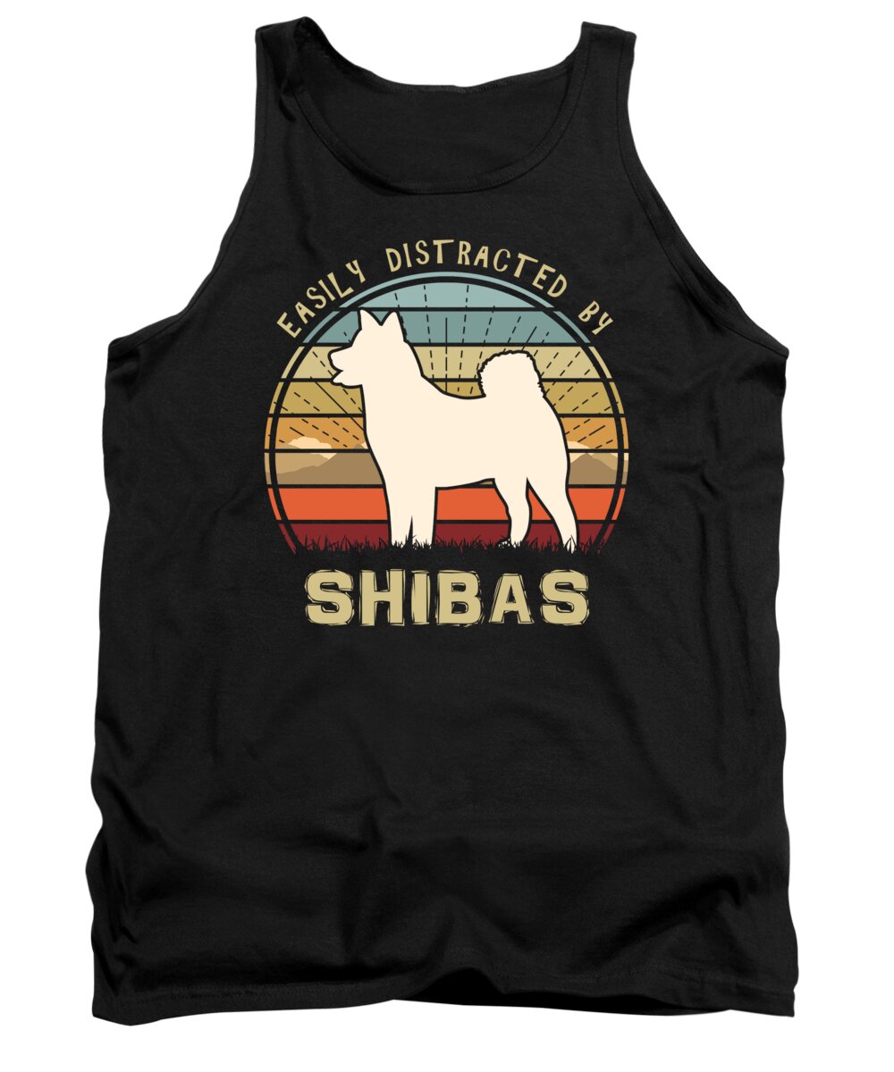Easily Tank Top featuring the digital art Easily Distracted By Shibas by Megan Miller
