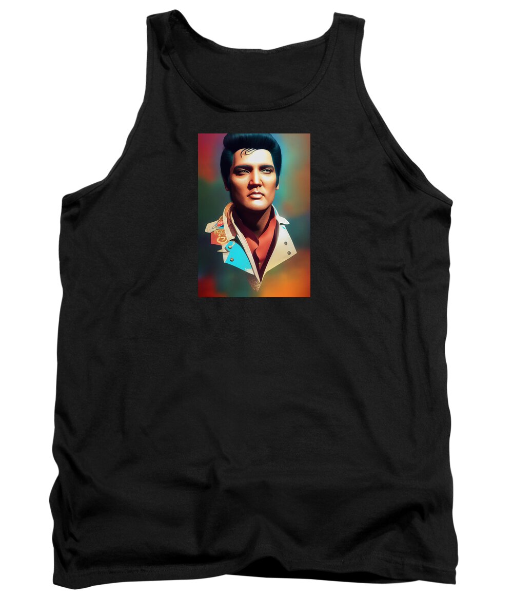 Elvis Tank Top featuring the mixed media Elvis Presley Collection 1 by Marvin Blaine