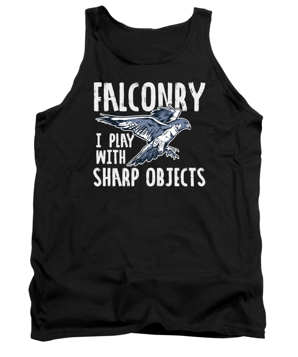 Falconer Tank Top featuring the digital art Falconer Hobby Hawking Hunting Sport Wildlife by Toms Tee Store