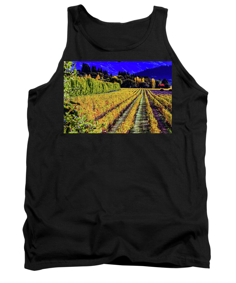 Napa Tank Top featuring the photograph Fall Color Napa Style by Bill Gallagher