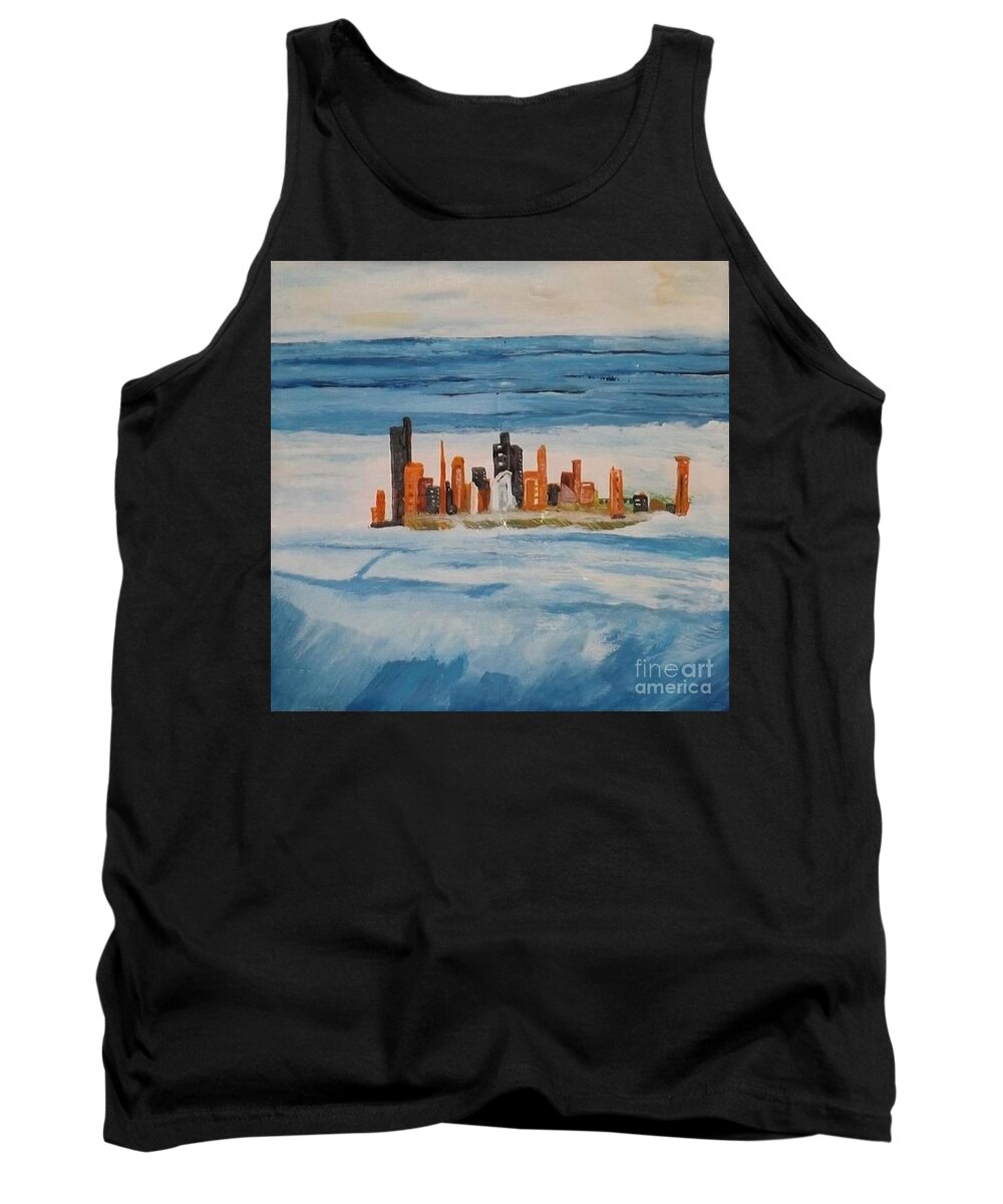 Seascape Tank Top featuring the painting Fantasy Island by Denise Morgan