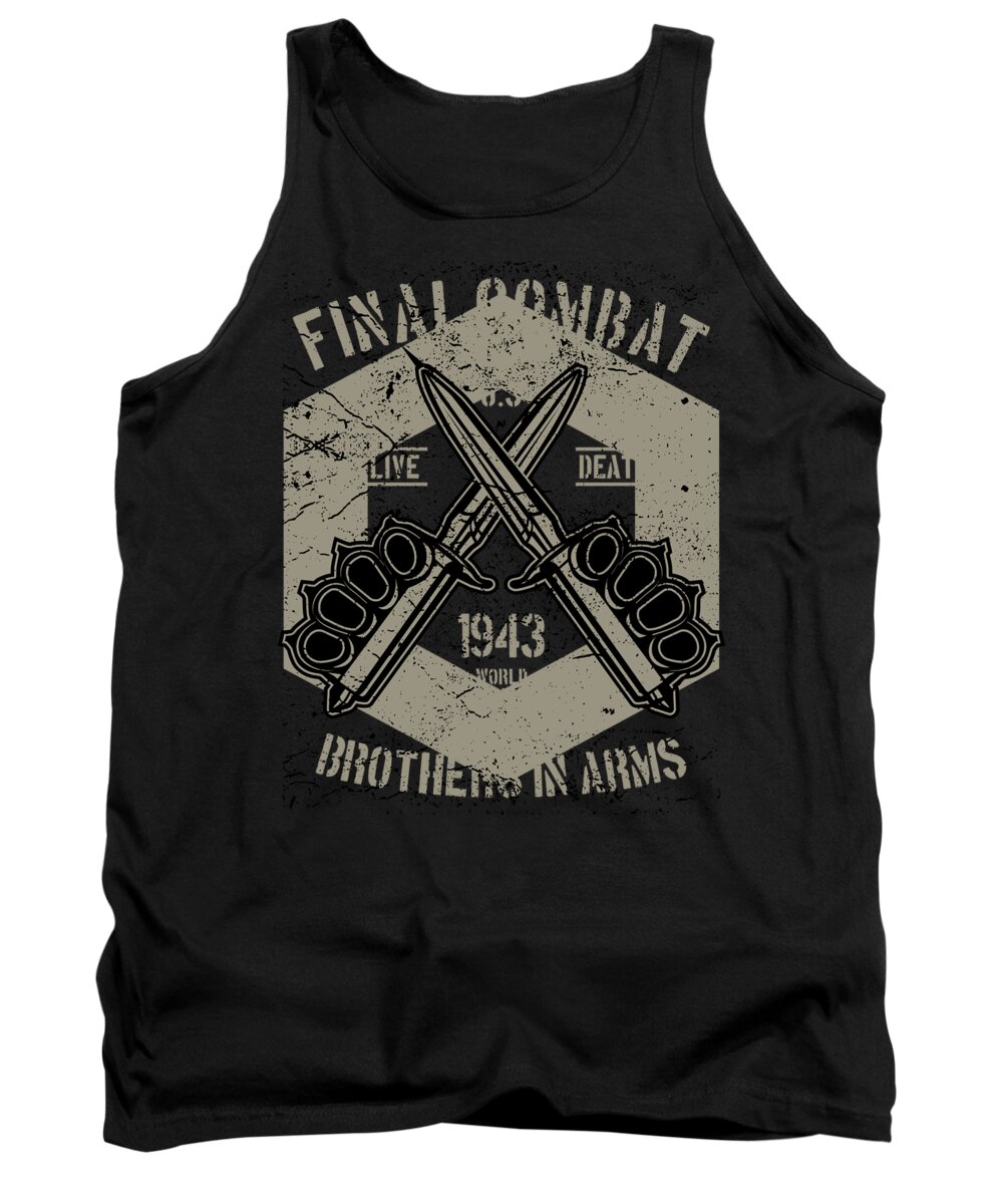 Military Tank Top featuring the digital art Final Combat Brothers in Arms by Jacob Zelazny