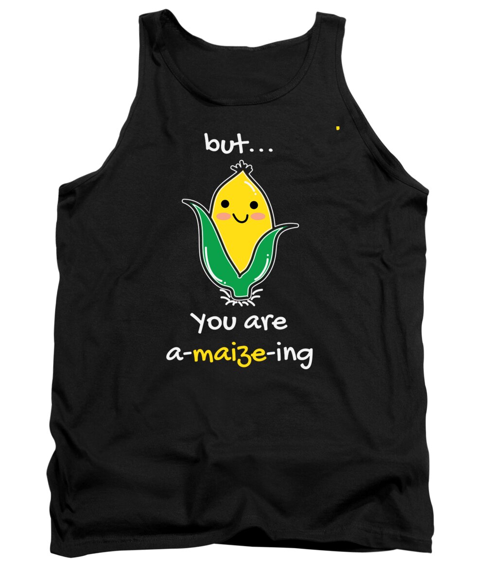 Cereal Tank Top featuring the digital art Funny Sweet Corn Amazing Maiz Cute Gift Idea by Haselshirt