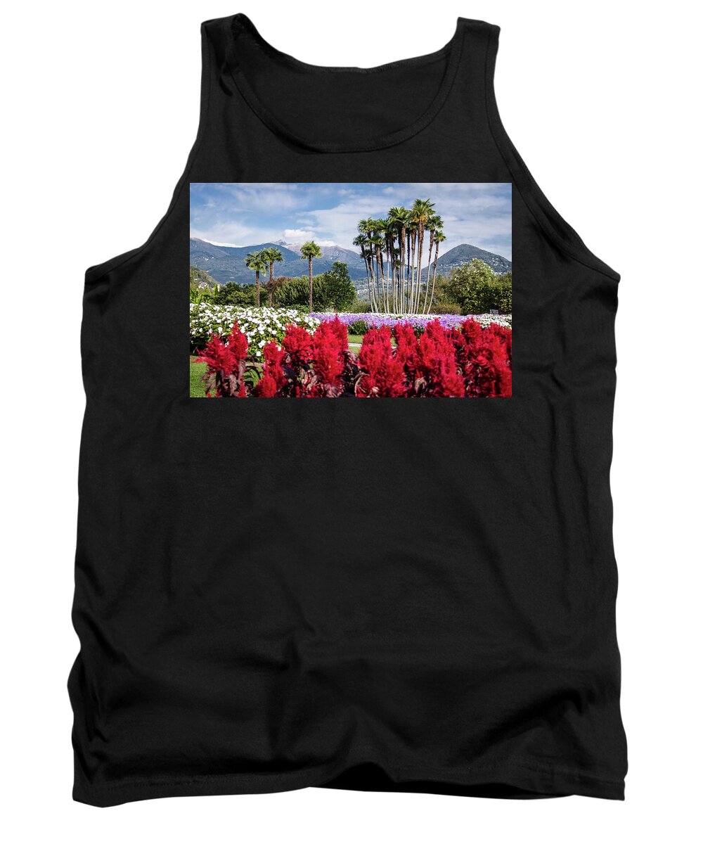 Italy Tank Top featuring the photograph Garden with Mountains by Craig A Walker
