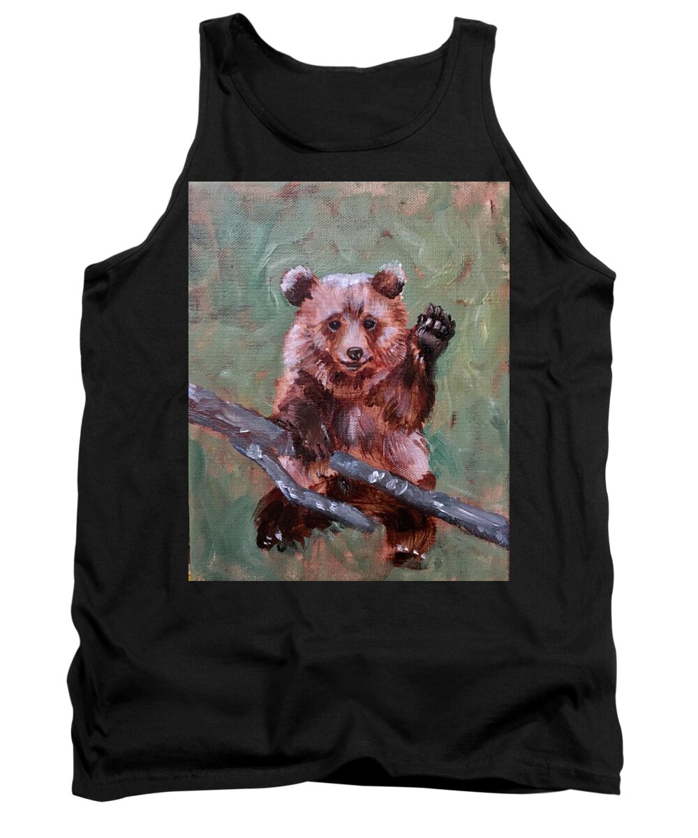 Animals Tank Top featuring the painting Gimme Five by Sofanya White