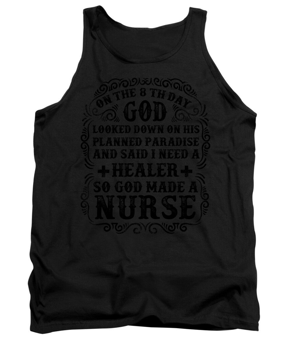 Nurse Tank Top featuring the digital art God On The 8th Day by Jacob Zelazny